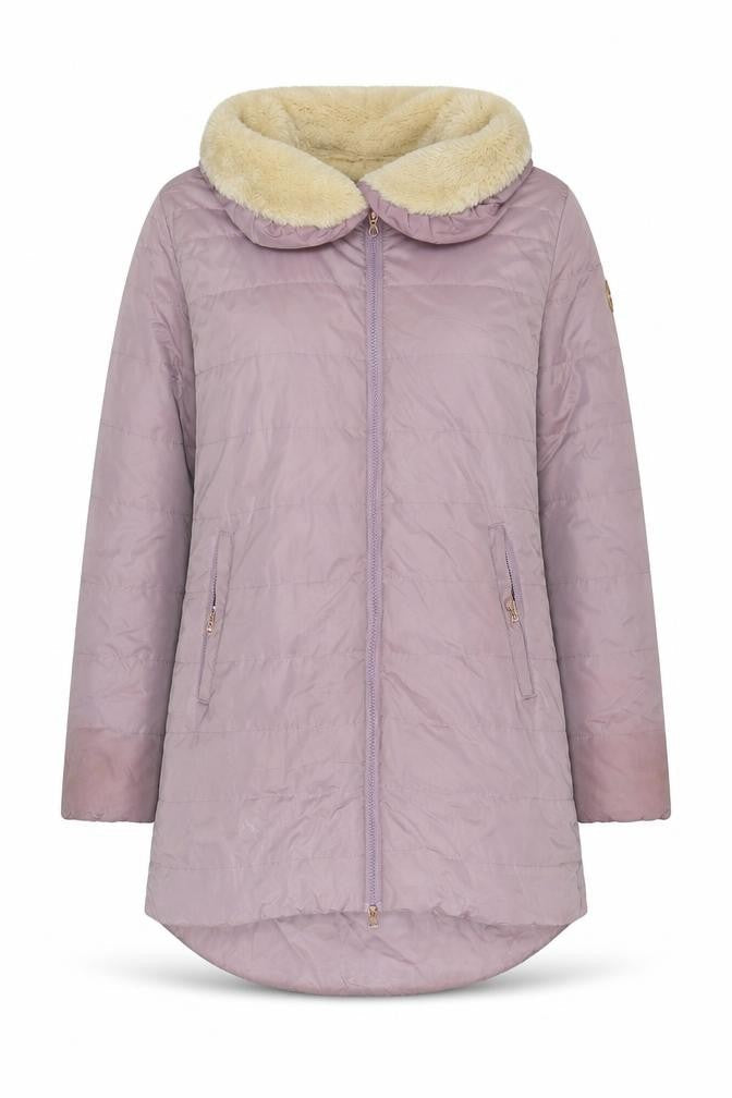 Gelert Women's Purple Puffer Jacket, Size 14, Hooded, Long Length