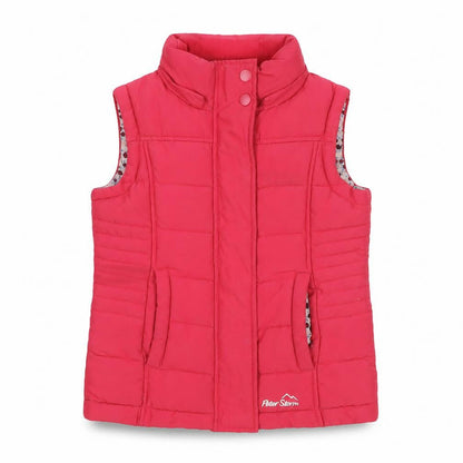 Front view of Peter Storm girls’ red sleeveless jacket 7-8 years