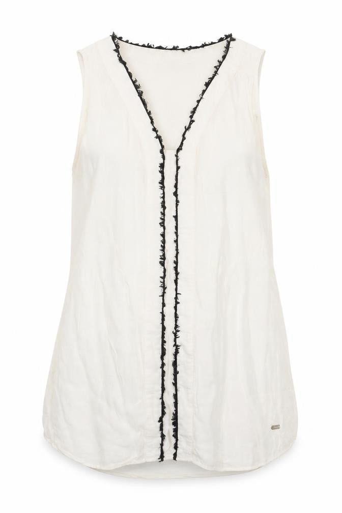 Tommy Hilfiger Women's White Silk Blouse - Size 2