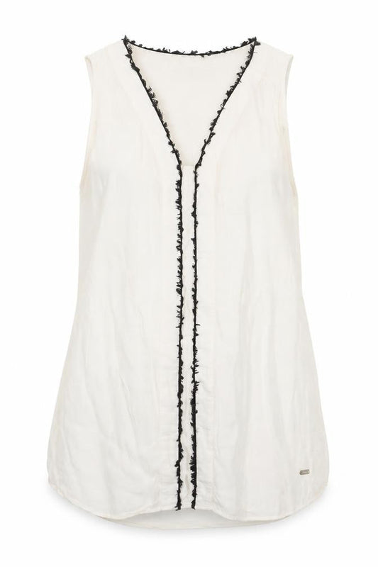 Tommy Hilfiger Women's White Silk Blouse - Size 2