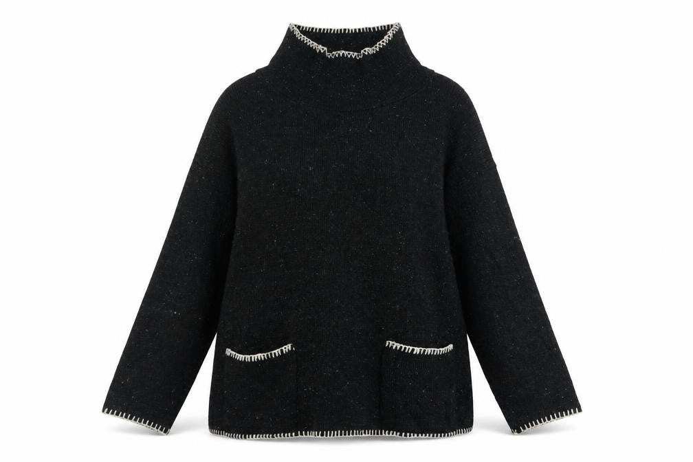 Amari Women's Black High Neck Jumper Size 10