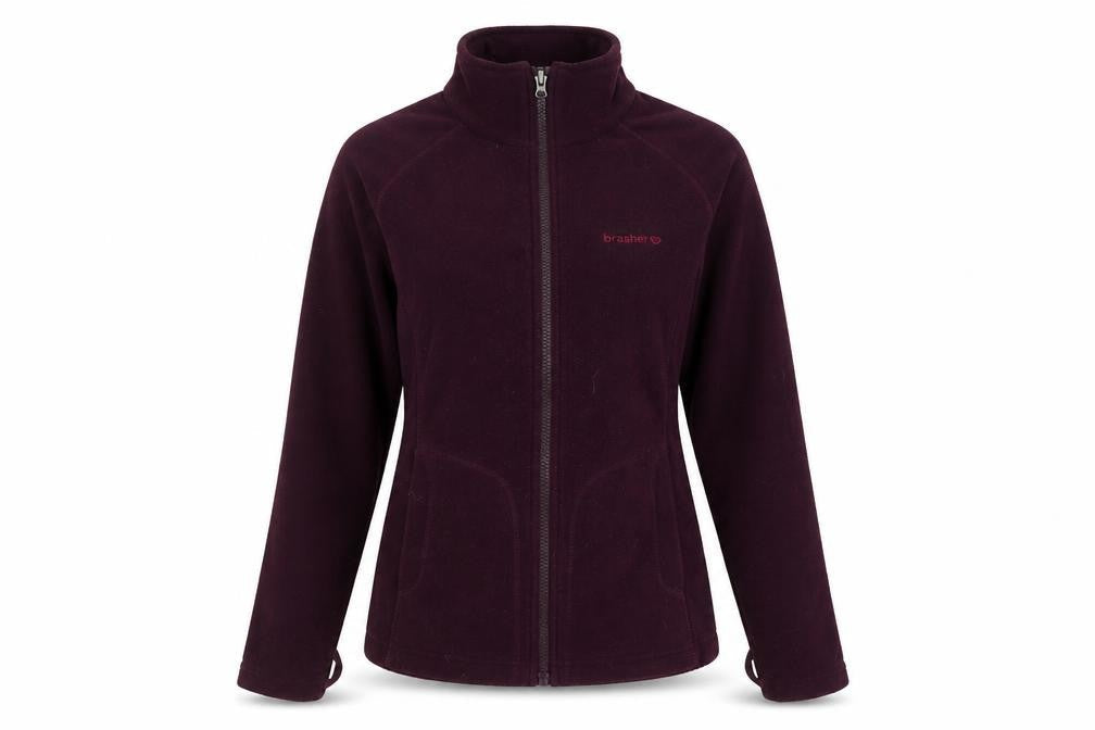 brasher Women’s Purple Full Zip Fleece Sweatshirt, Size 10