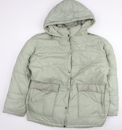 iets Mens frans... Green Puffer Jacket, Hooded