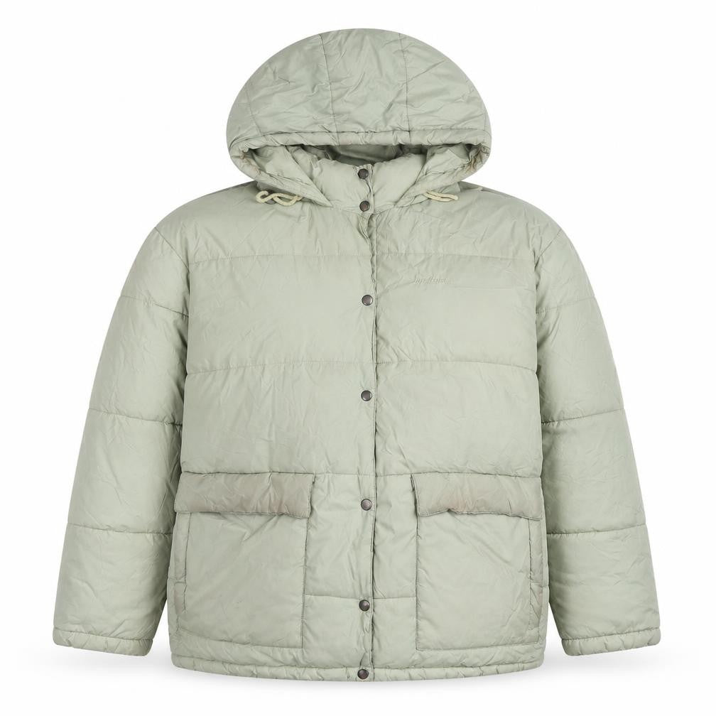 iets frans... Unisex Green Puffer Jacket, Hooded