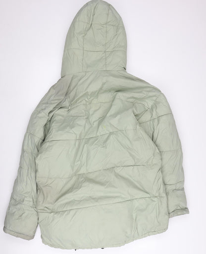 iets Mens frans... Green Puffer Jacket, Hooded