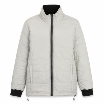 Bellfield Men's Grey Padded Jacket - Size S, Stand-Up Collar