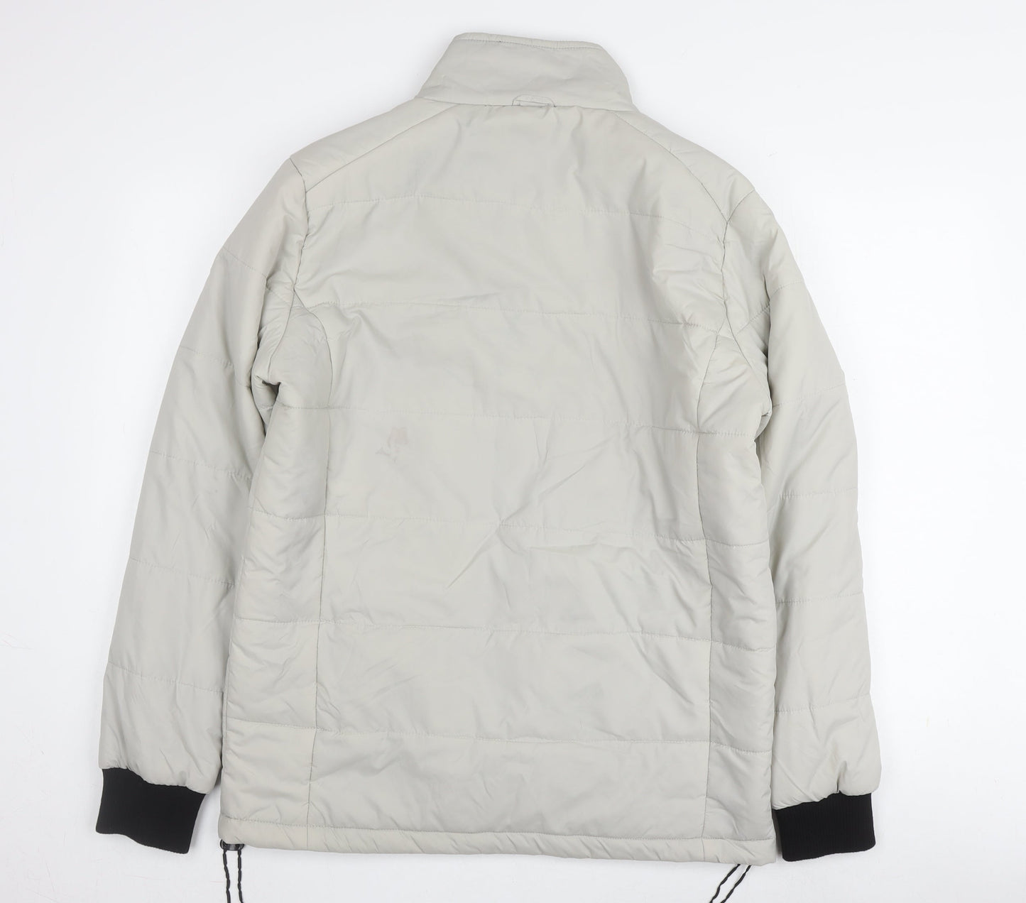 Bellfield Men's Grey Padded Jacket - Size S, Stand-Up Collar