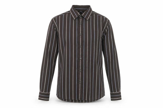 Marks & Spencer Men's Brown Striped Shirt - Size S