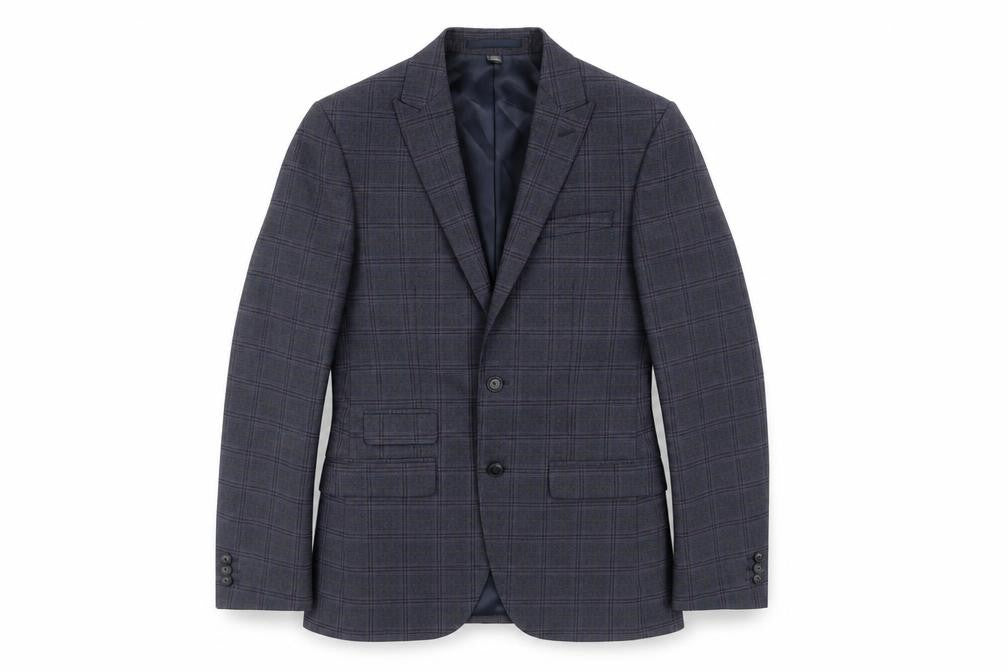 Marks & Spencer Men's Blue Plaid Blazer 36L