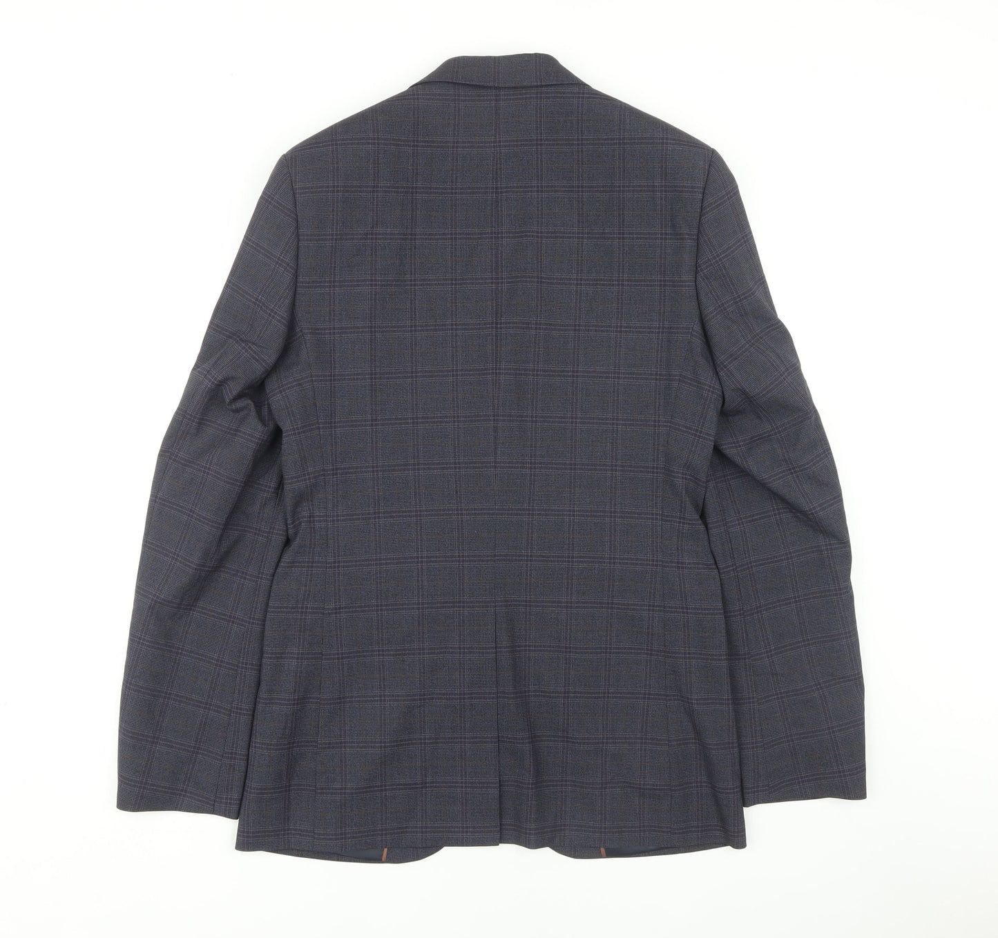 Marks and Spencer Men's Blue Plaid Blazer 36L