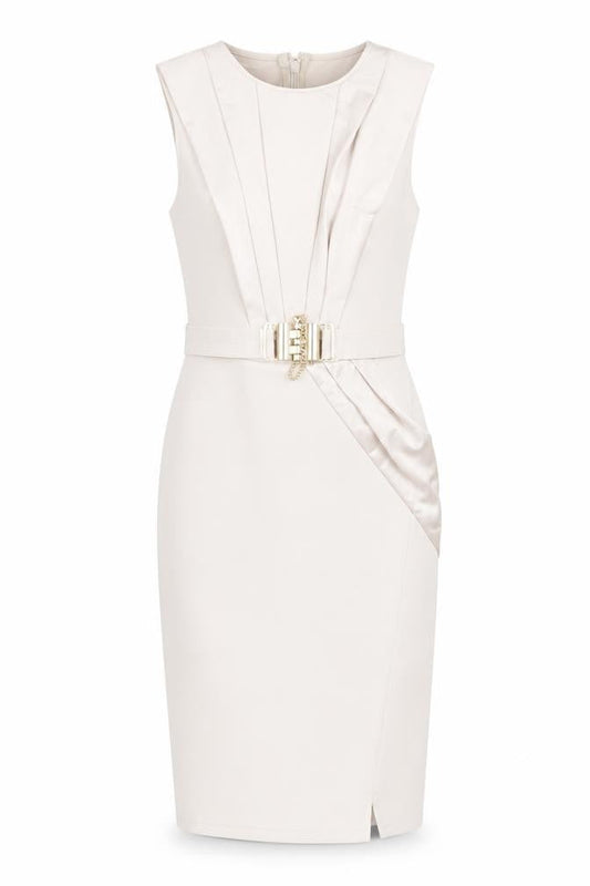 Lipsy London Ivory Sleeveless Sheath Dress - Size 8