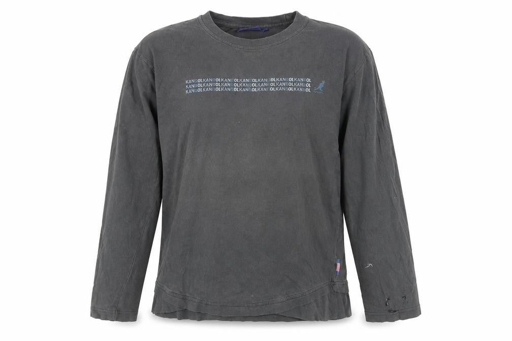 Kangol Unisex Black Cotton Long Sleeve Tee M