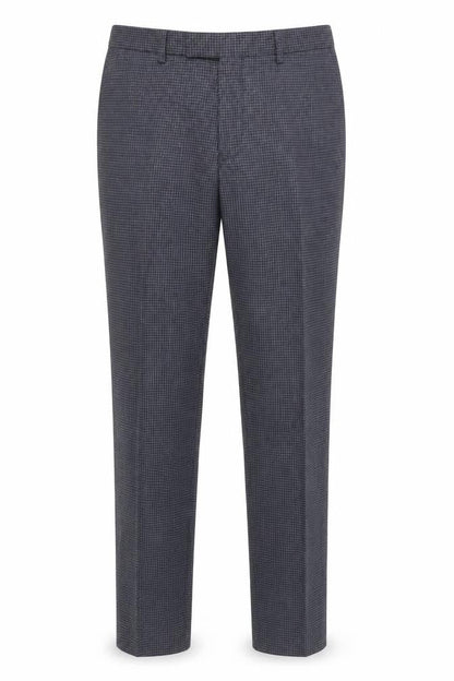 Moss London Men's Grey Check Trousers, Size 34
