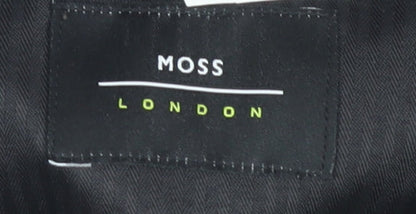 Moss London Men's Grey Check Trousers, Size 34