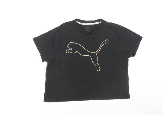 Puma Black Unisex Classic Fit Crew Neck T-Shirt L