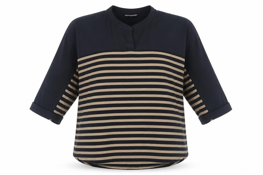 Phase Eight Women's Black Striped Blouse, Size 12