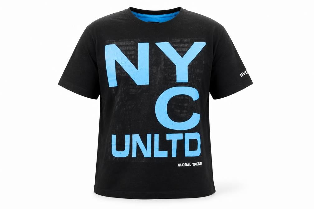 NYC UNLTD Men's Black Graphic Print T-Shirt L