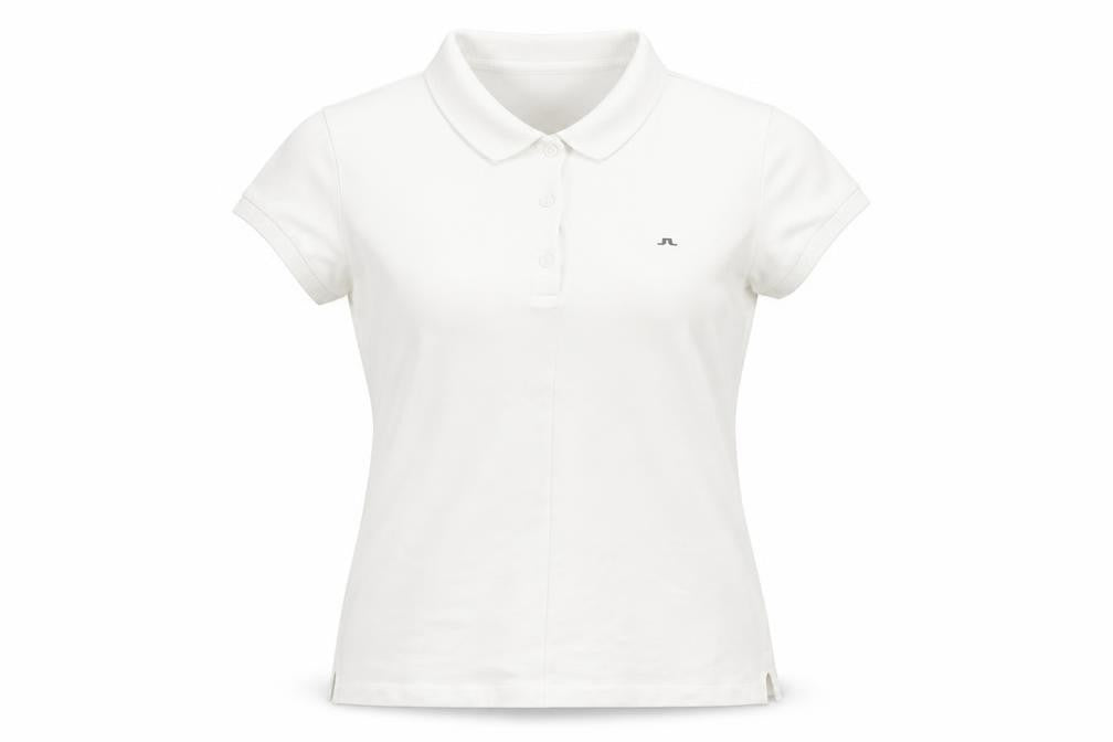 J.Lindeberg Women's White Polo Shirt, M, Cotton