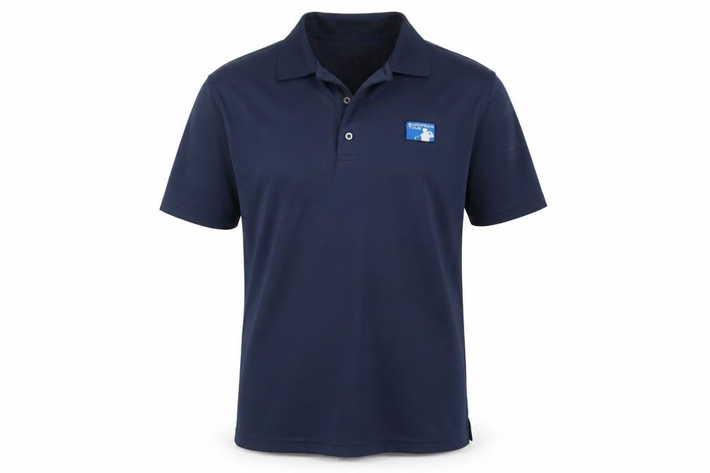 European Tour Men's Blue Polo Shirt Size L Golf Style