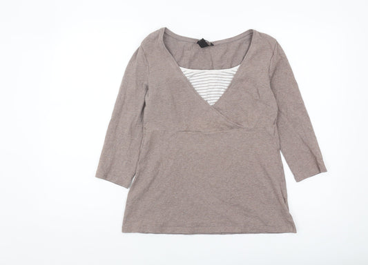 H&M Women’s Brown Maternity Wrap Blouse M