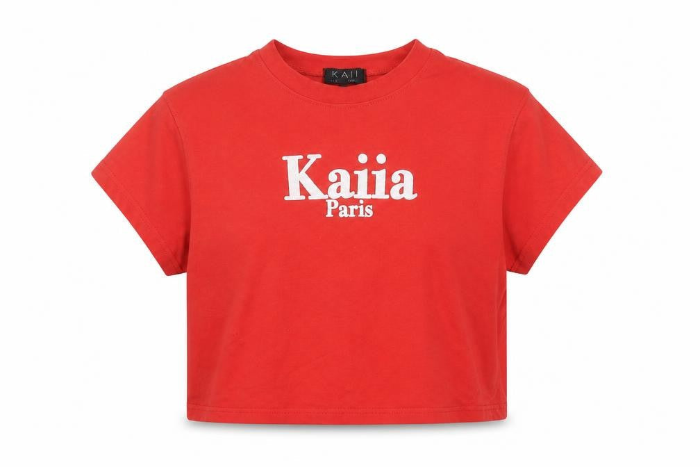Kaiia Women's Red Cropped T-Shirt, Size 18