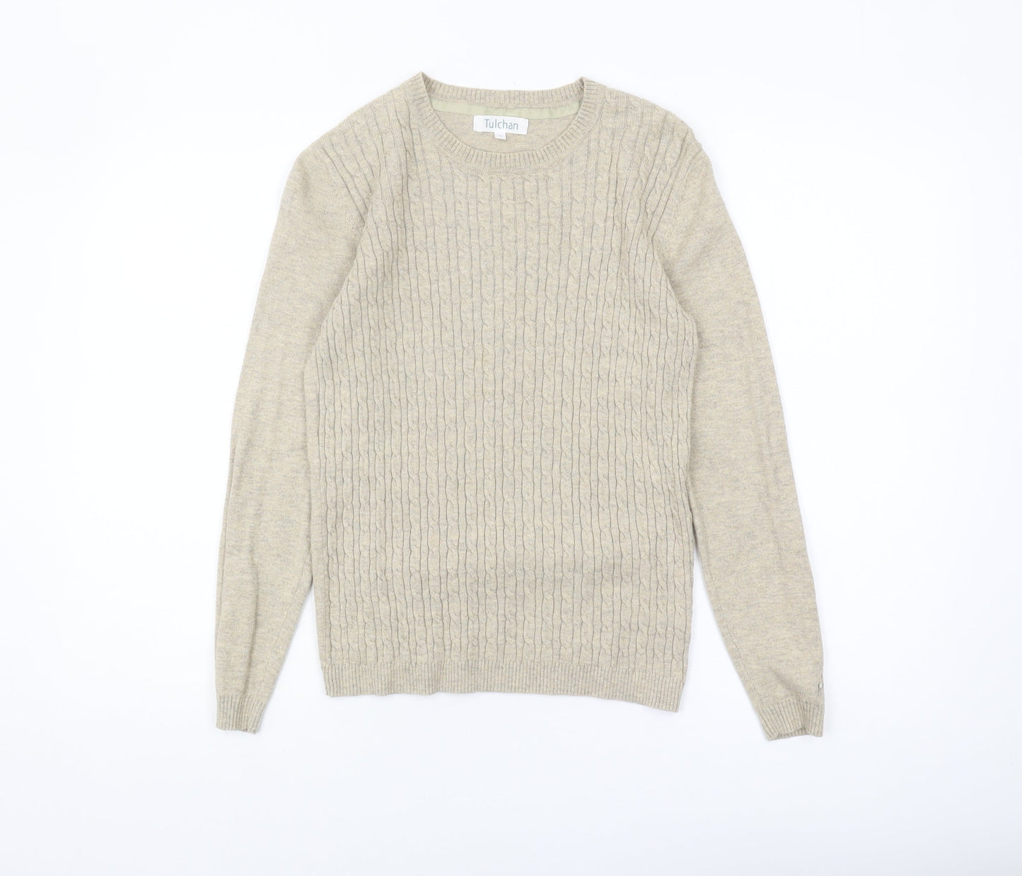 Tulchan Beige Cable-Knit Women's Jumper, Size S