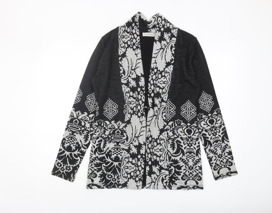 Bellenisa Women's Black Open Front Cardigan M Wool Blend