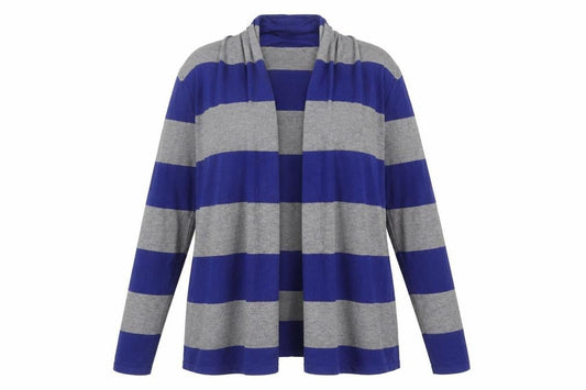 Marks & Spencer Women's Blue Striped Open Front Cardigan Size 14