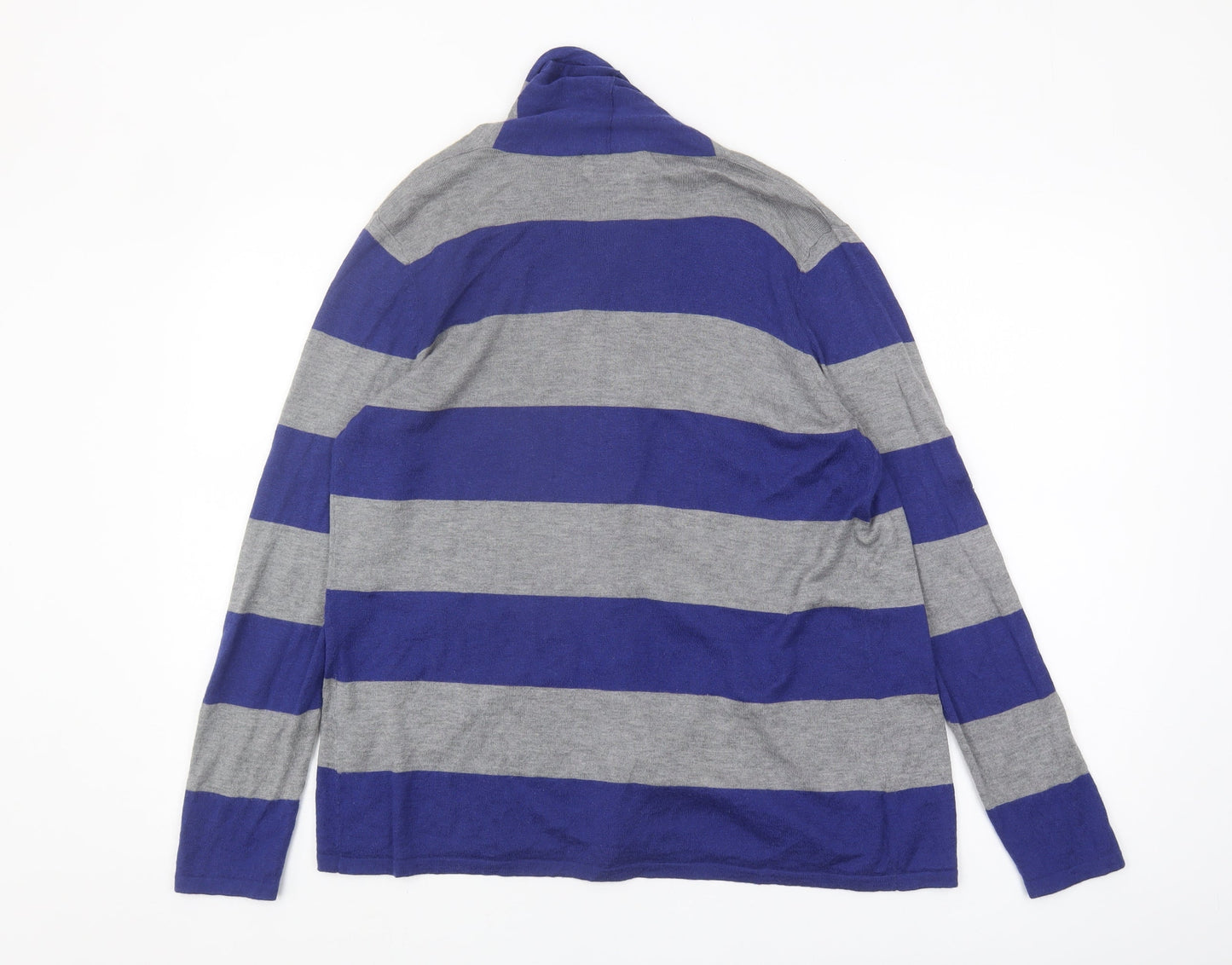 Marks and Spencer Women's Blue Striped Open Front Cardigan Size 14