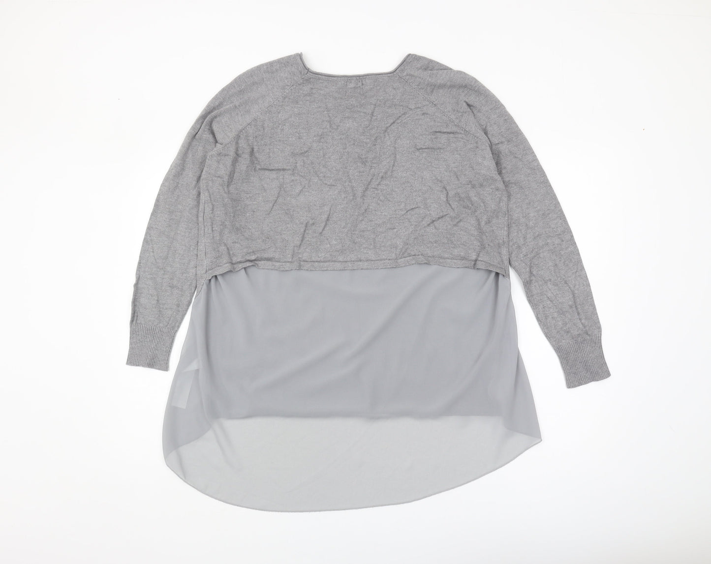 Yumi Women's Grey Long Sleeve Knit Jumper M