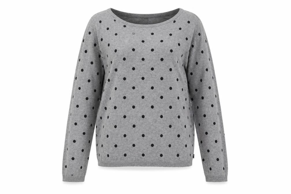 Maison Scotch Women's Grey Polka Dot Jumper, Size 14