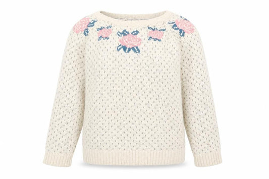 FatFace Women's Ivory Floral Knit Pullover Jumper Size 10