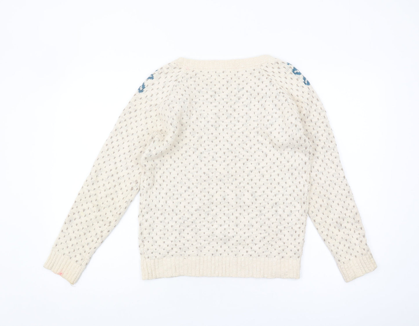 FatFace Women's Ivory Floral Knit Pullover Jumper Size 10