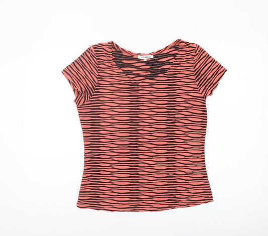 Annabelle Women's Multicoloured Striped T-Shirt Size 14