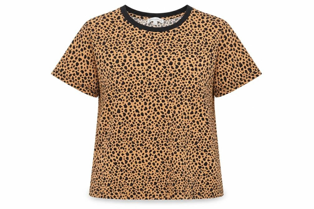 Warehouse Women's Beige Animal Print Ringer T-Shirt