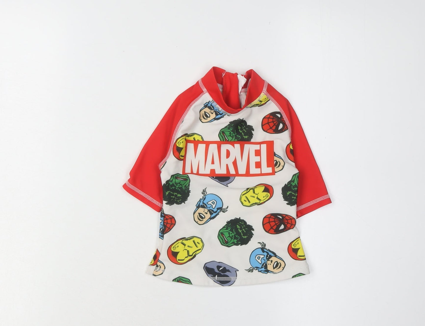 Marvel Boys Rash Guard, Red Multicoloured, 3-4 Years, Superhero