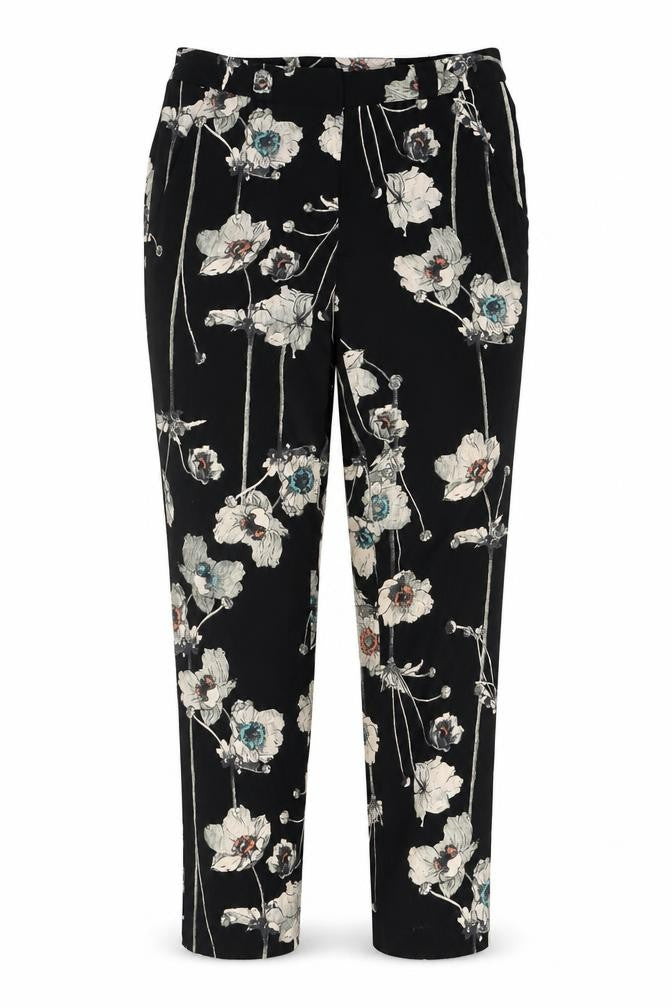 Warehouse Women's Black Floral Slim Trousers
