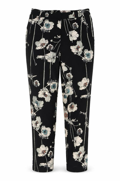 Warehouse Women's Black Floral Slim Trousers