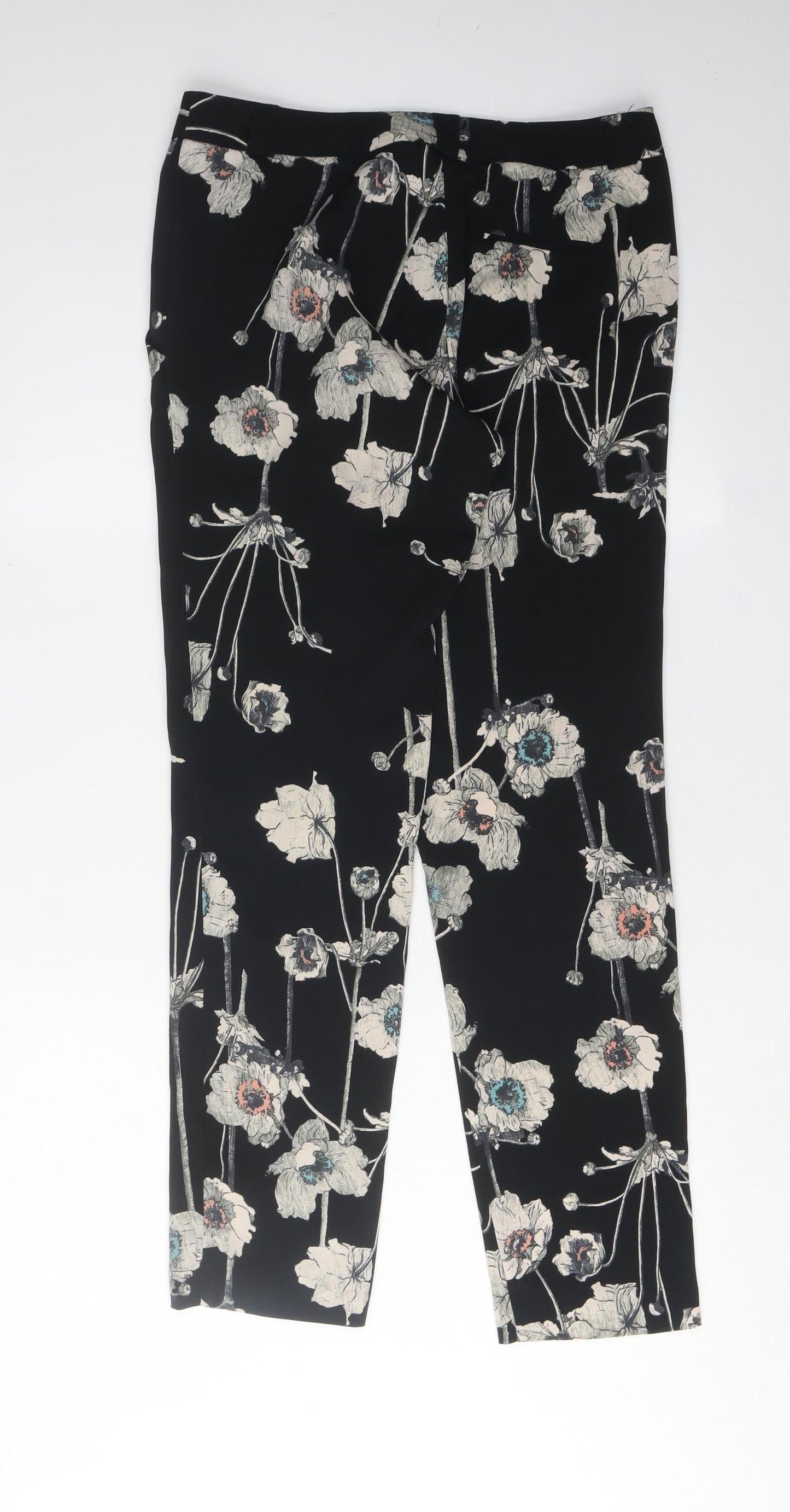 Warehouse Women's Black Floral Slim Trousers