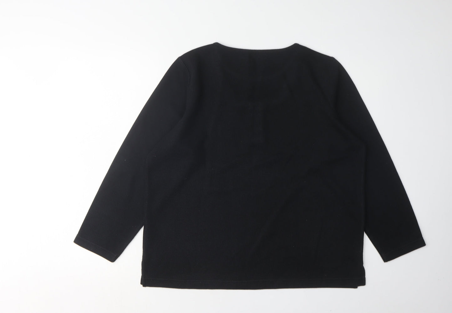 Bm Women's Black 3/4 Sleeve Scoop Neck Top M
