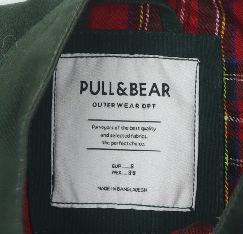 Pull & Bear Men's Green Basic Jacket, Size S
