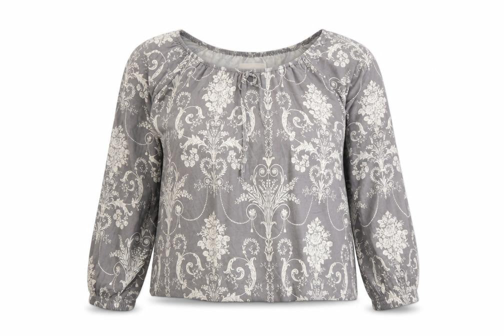 Laura Ashley Women's Grey Floral Blouse Size 14