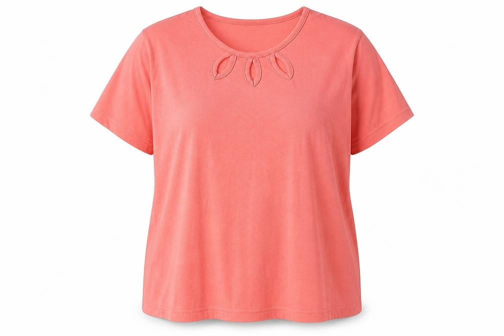 Isla Women's Pink T-Shirt, Size M, Round Neck