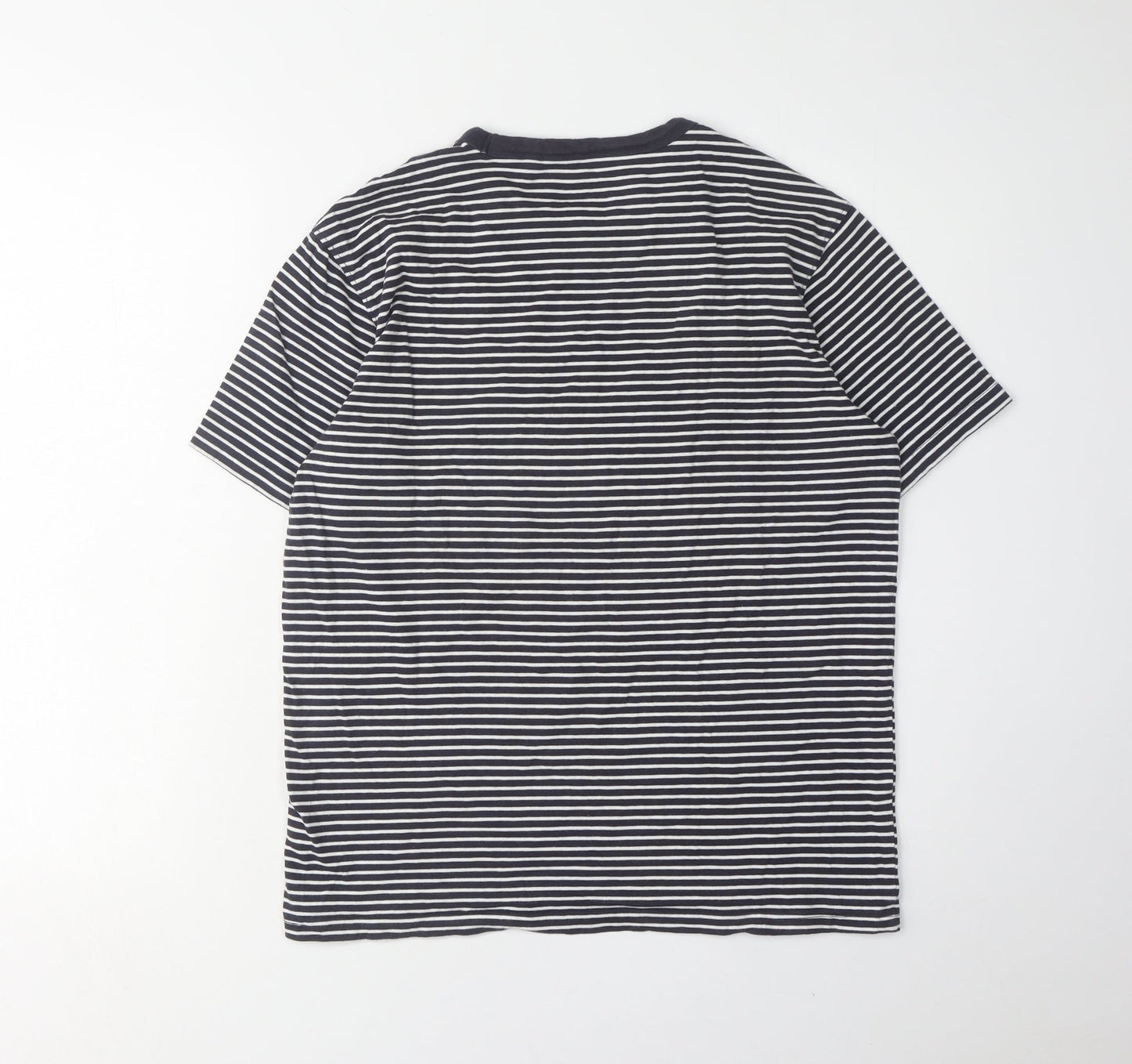 Boden Unisex Black Striped T-Shirt, S, Crew Neck, Casual