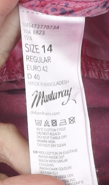 Mantaray Women's Pink Straight Trousers Size 14