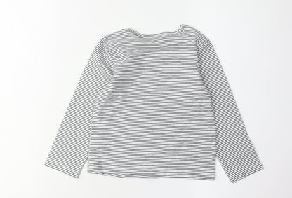 Back view of Next girls’ black striped t-shirt 3-4 years
