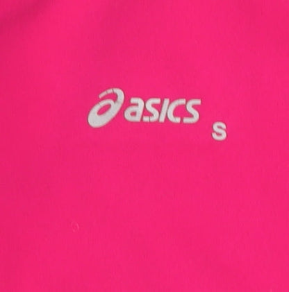 Close-up detail of Asics Women's Pink Activewear Jacket, size S