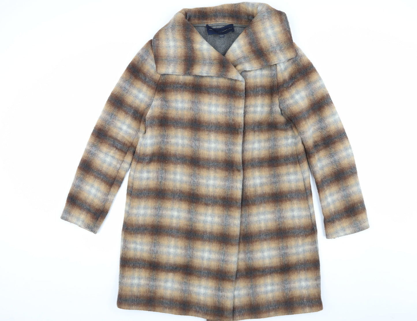 French Connection Women's Brown Wool Mid-Length Coat Size 12