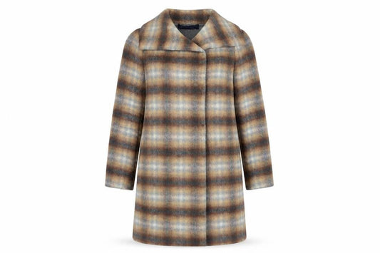 French Connection Women's Brown Wool Mid-Length Coat Size 12