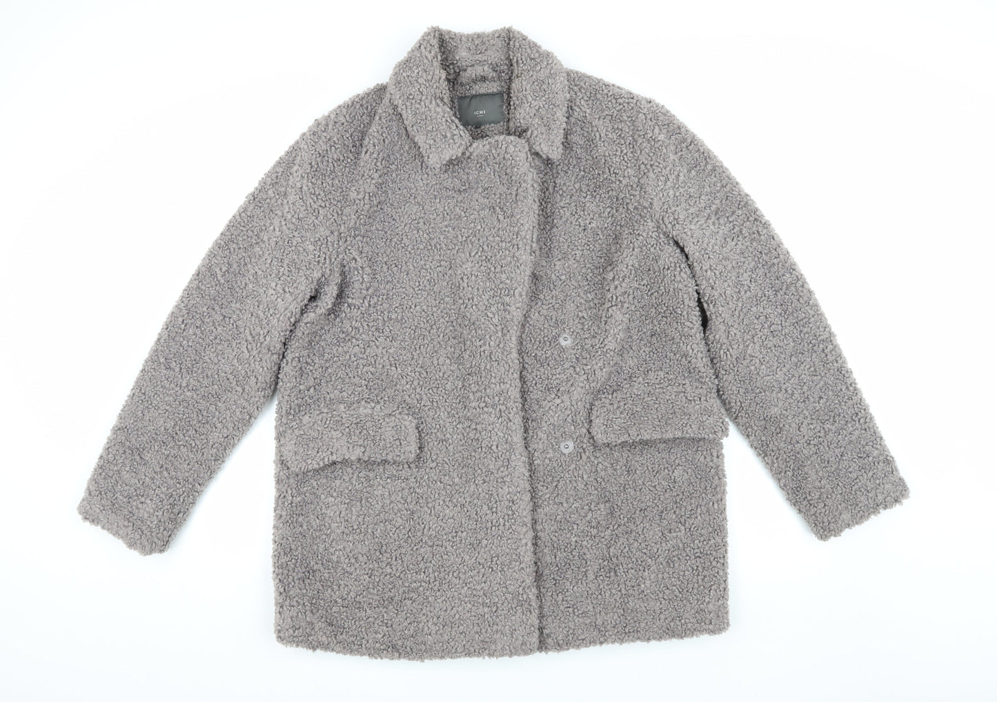 ICHI Grey Women's Basic Jacket, Size M, Collared